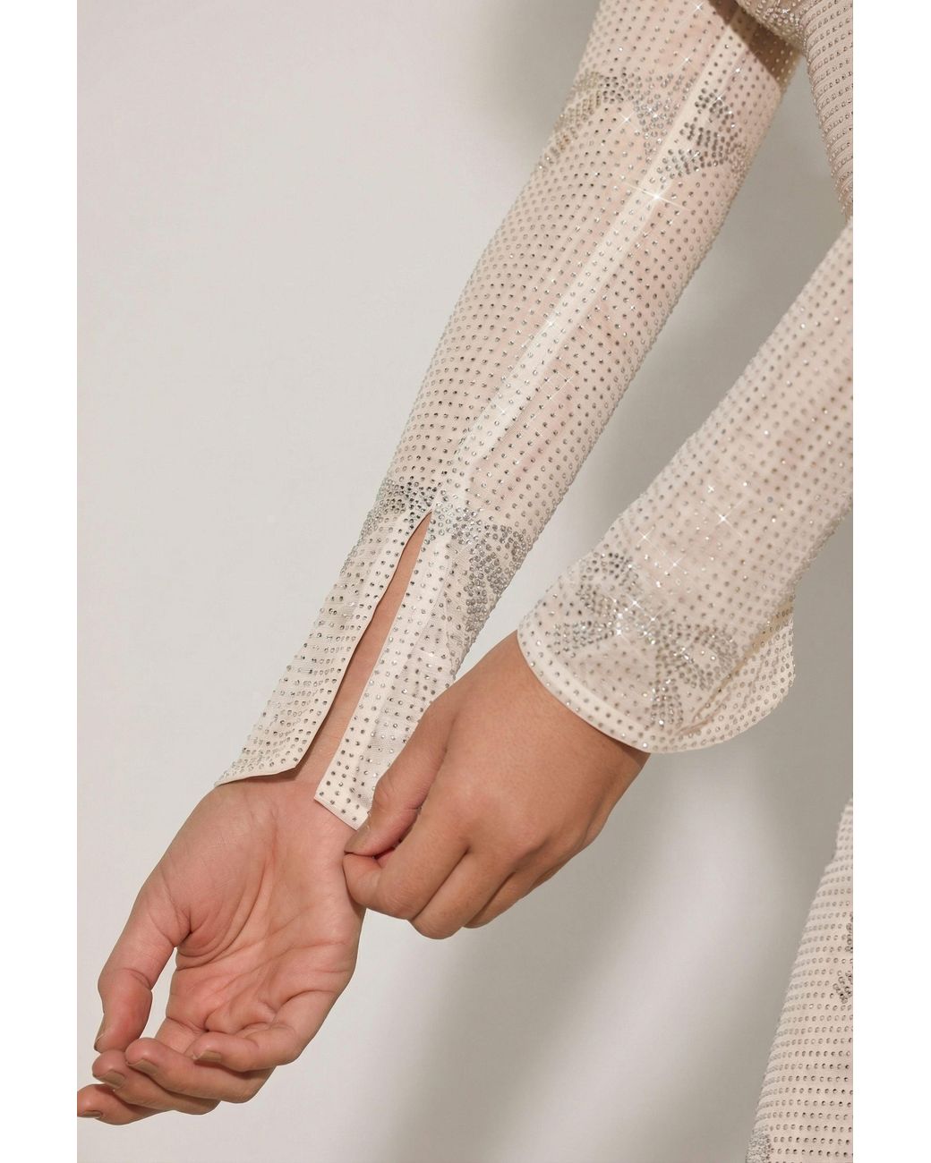 Oh Polly White Embellished Bow-Detail Top
