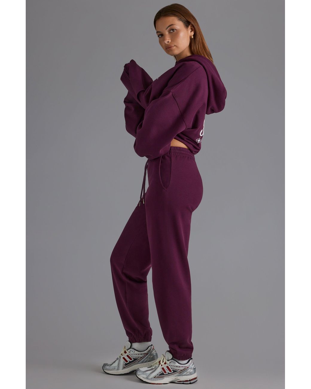 BO+TEE Purple Soft Cotton Jersey Relaxed Mid-Rise Joggers