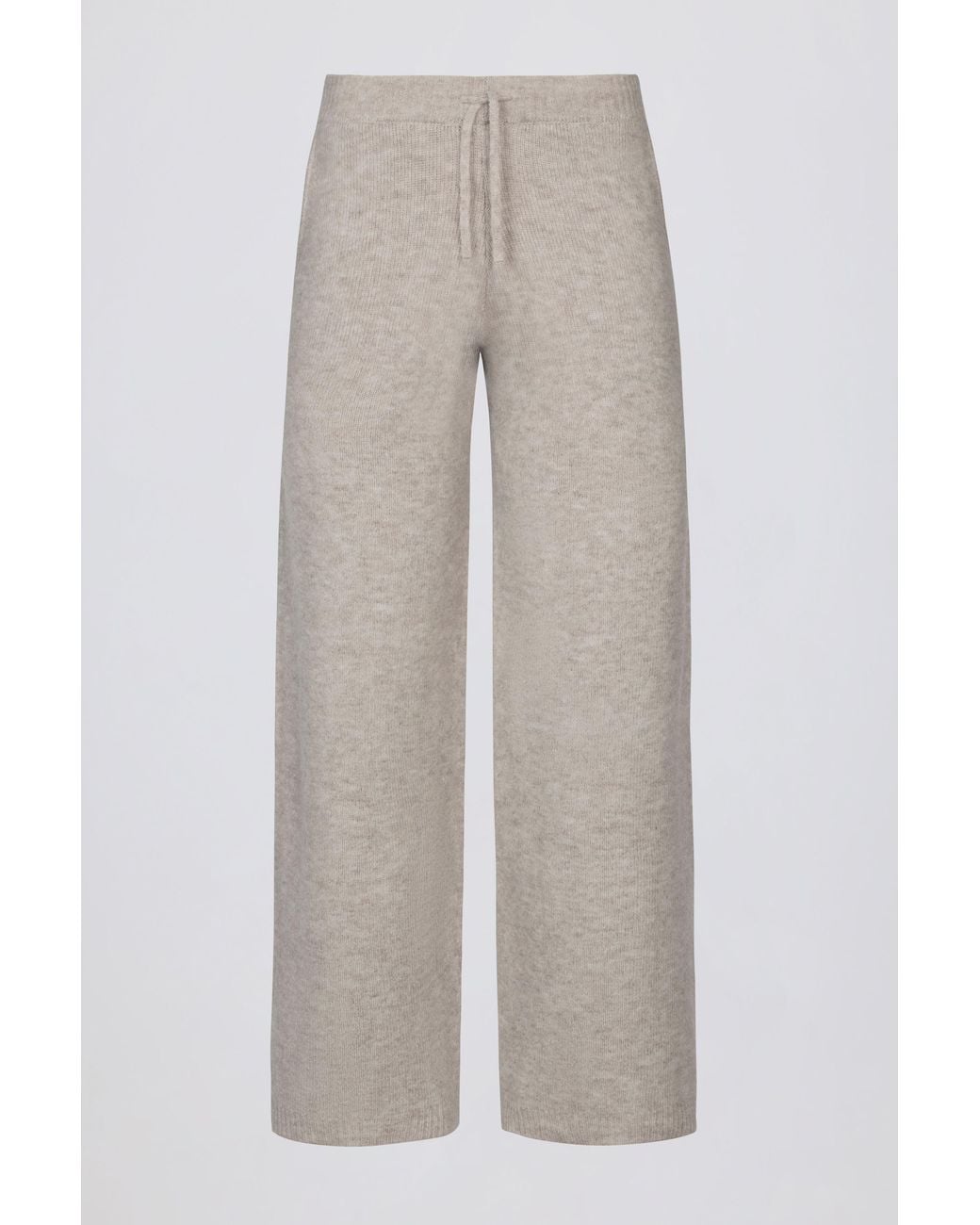 BO+TEE Brown Knit Mid-Rise Wide-Leg Joggers