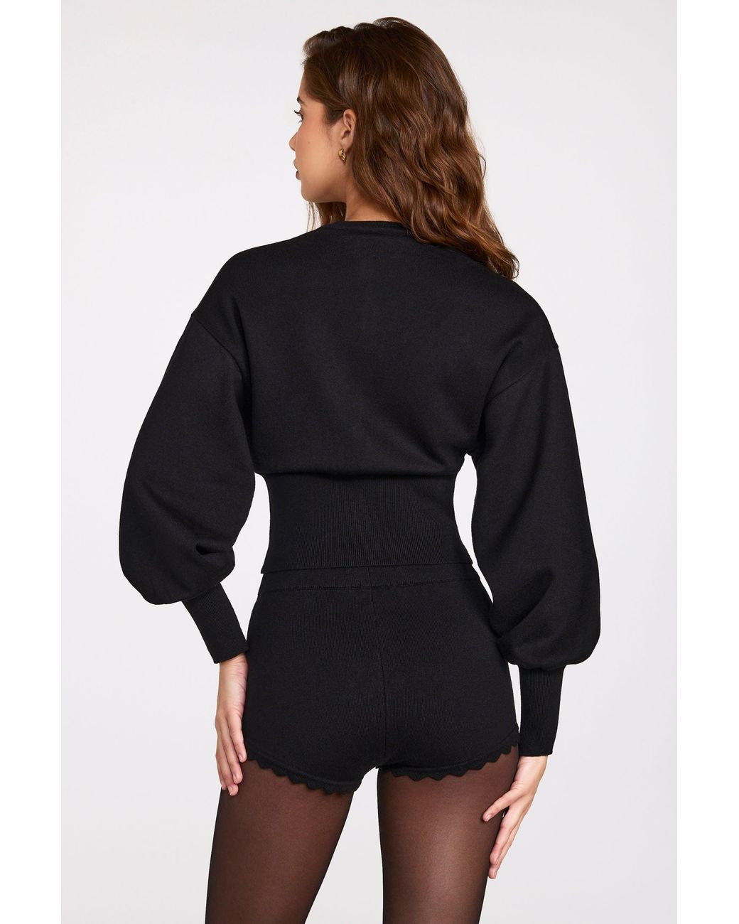 Oh Polly Black Knit Long-Sleeve Cardigan