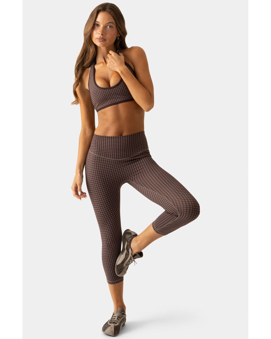 BO+TEE Brown Soft Active Capri Leggings