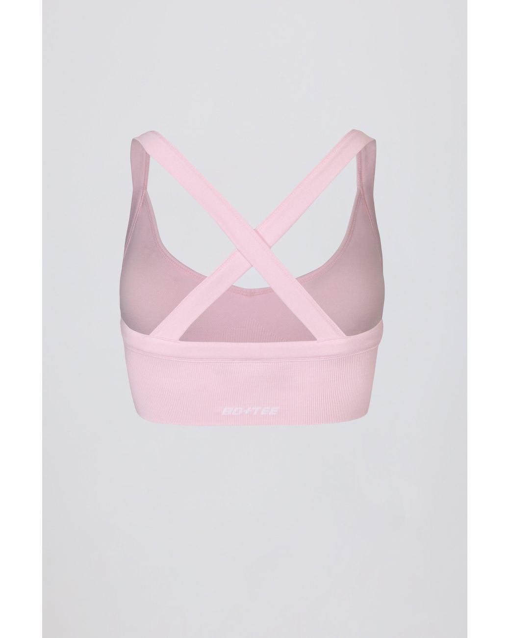 BO+TEE Pink Super Sculpt Seamless Crossback Sports Bra