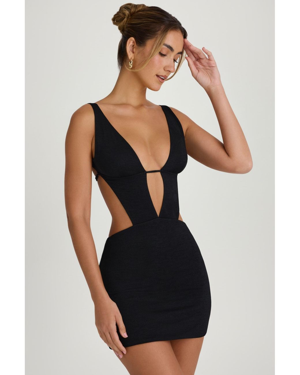 Oh Polly Black Cut-Out A-Line Mini Dress
