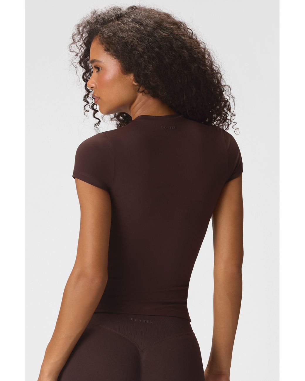 BO+TEE Brown Soft Active Short Sleeve Top
