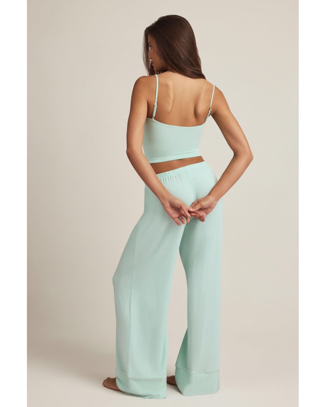 Oh Polly Green Modal Mid-Rise Pyjama Trousers