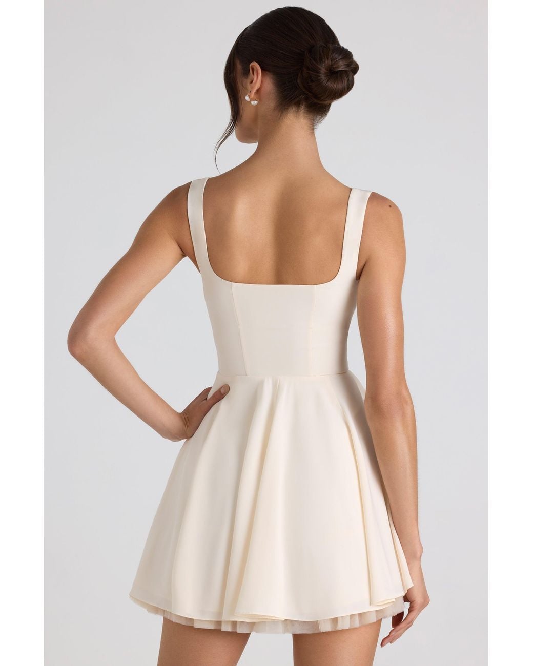 Oh Polly White Tie-Detail A-Line Micro Mini Dress