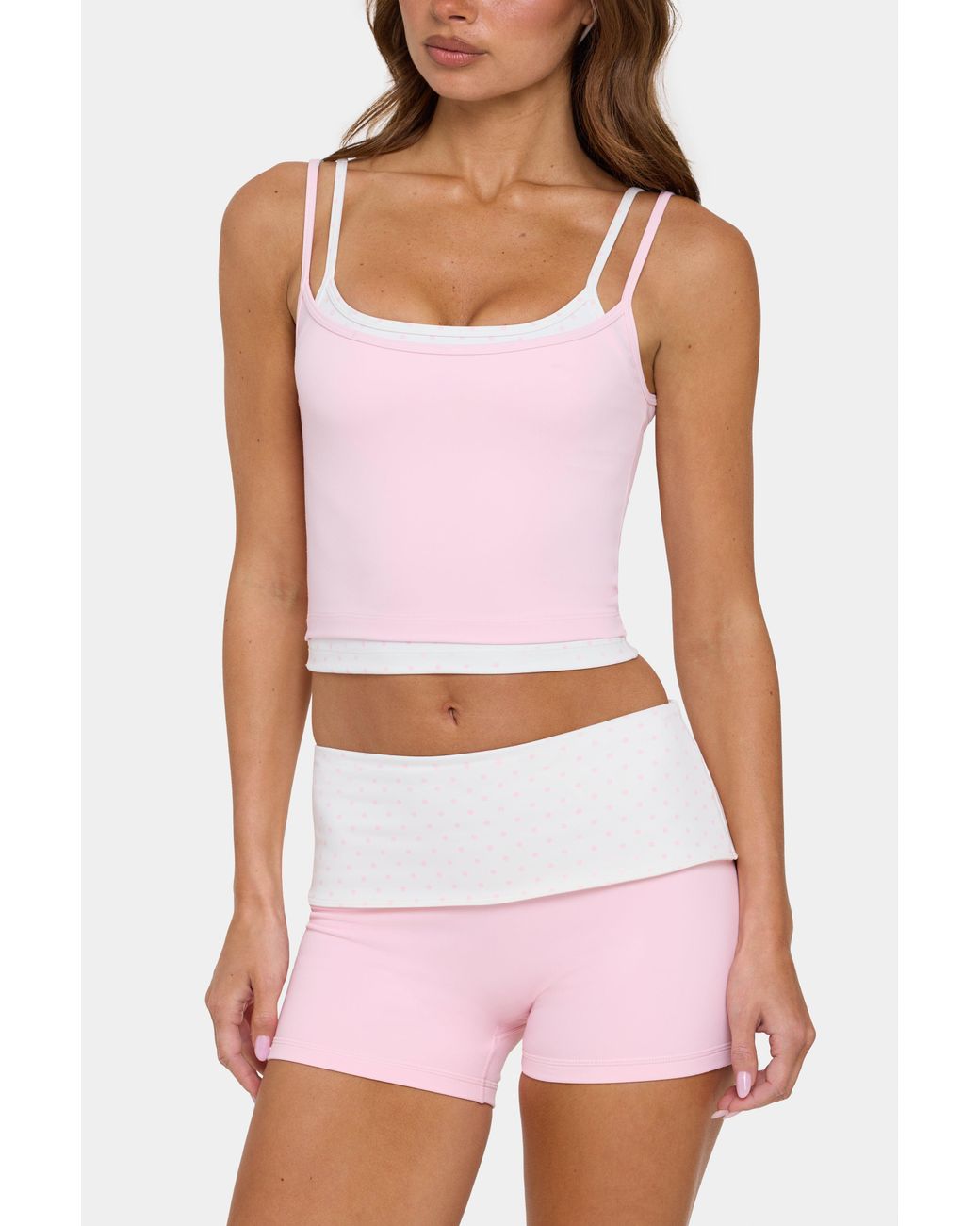 BO+TEE Pink Soft Active Double-Layer Tank Top