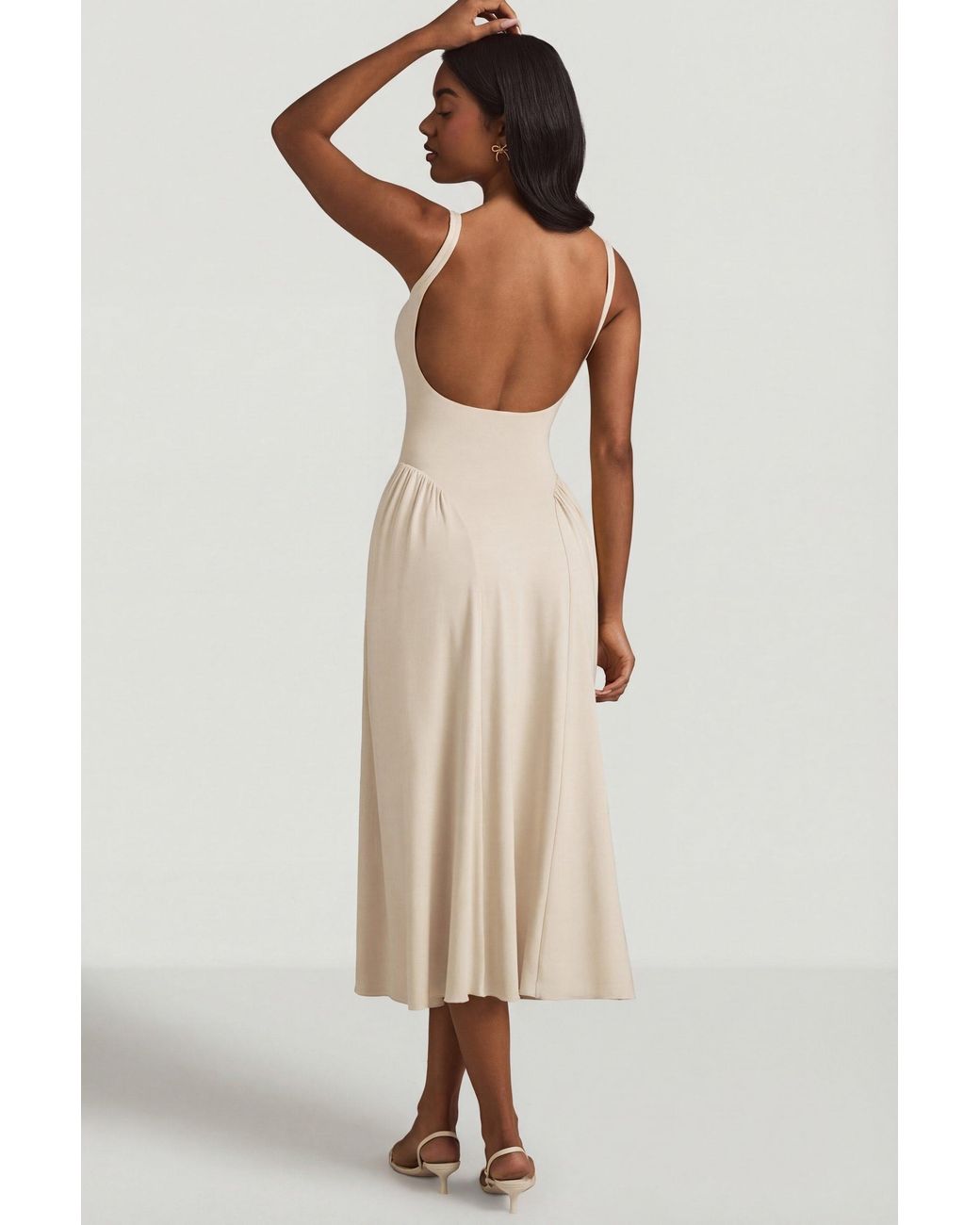 Oh Polly White Modal A-Line Midaxi Dress