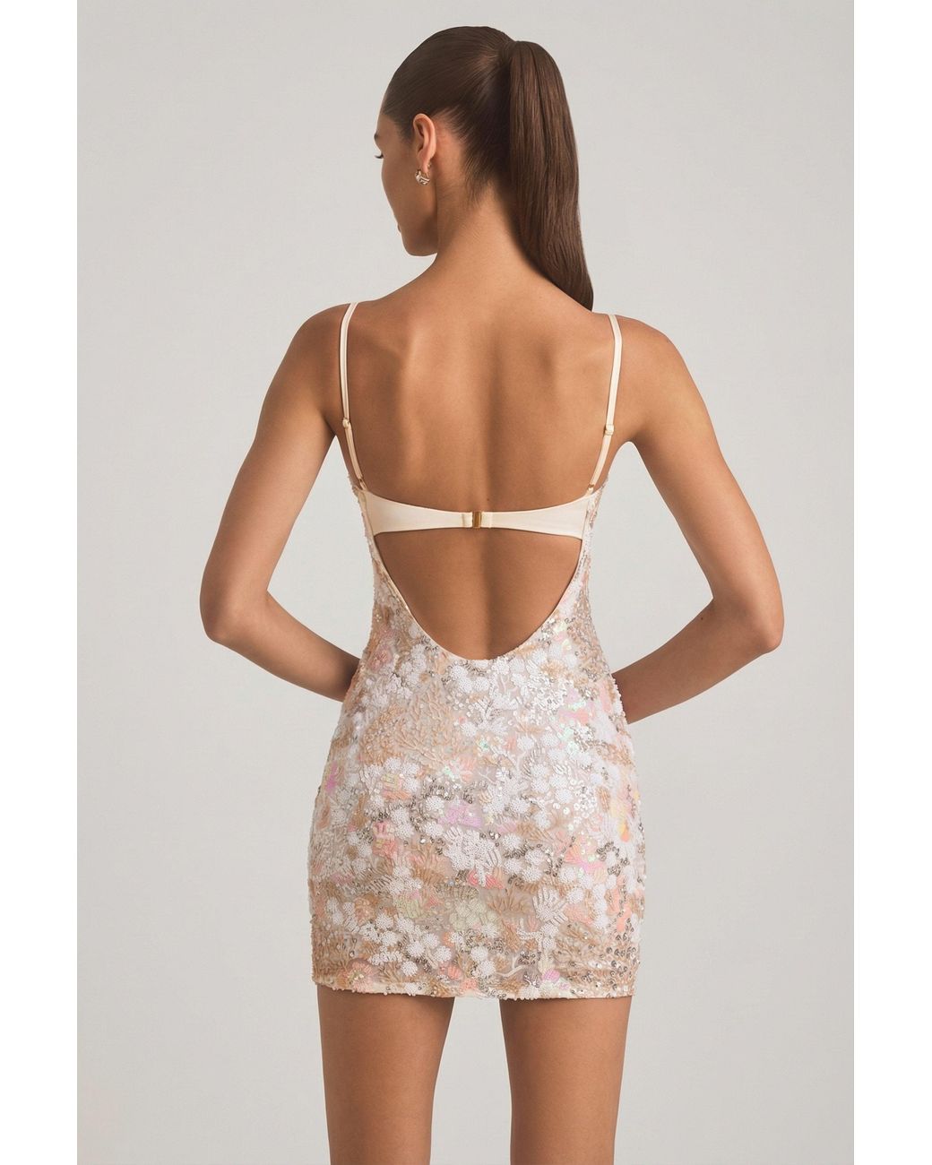 Oh Polly Multicolor Embellished Camisole Bodycon Mini Dress
