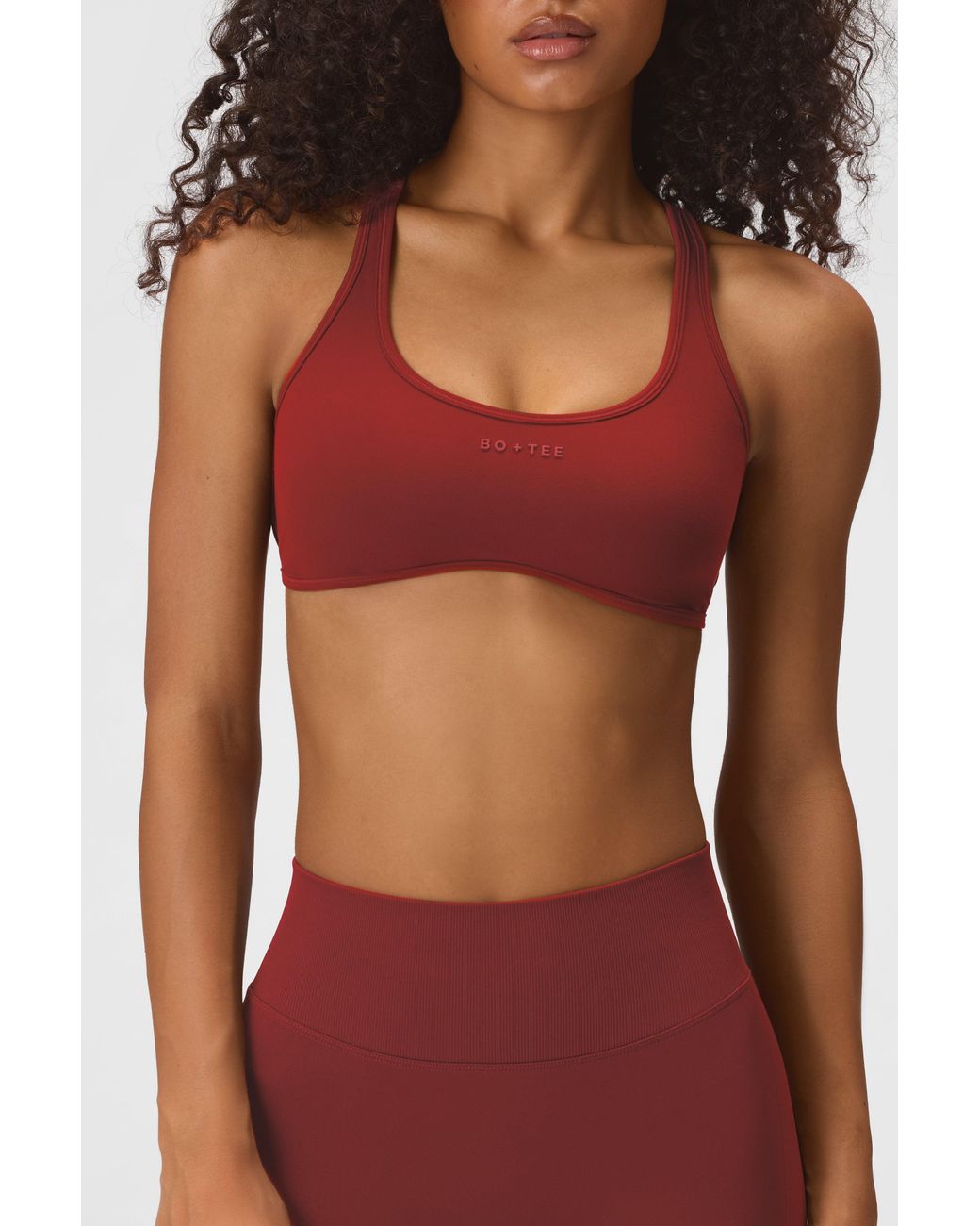 BO+TEE Red Soft Active Low-Impact Sports Bra