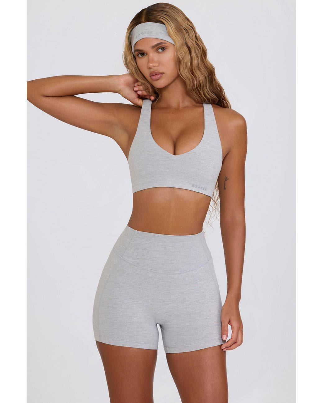 BO+TEE Gray Soft Active Mini Shorts