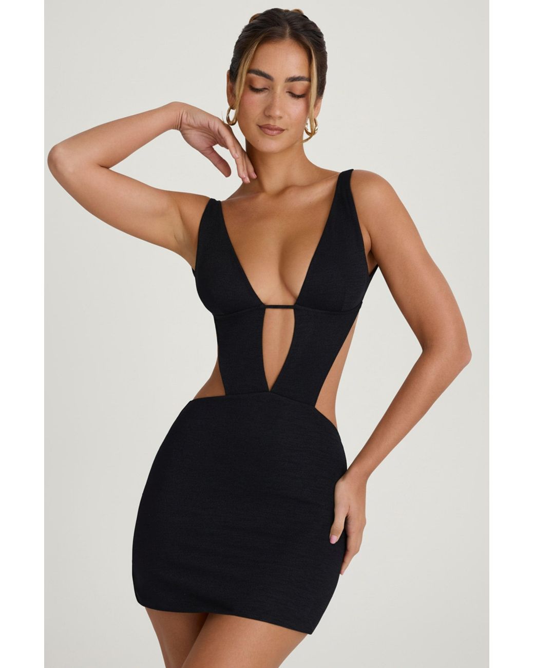 Oh Polly Black Cut-Out A-Line Mini Dress