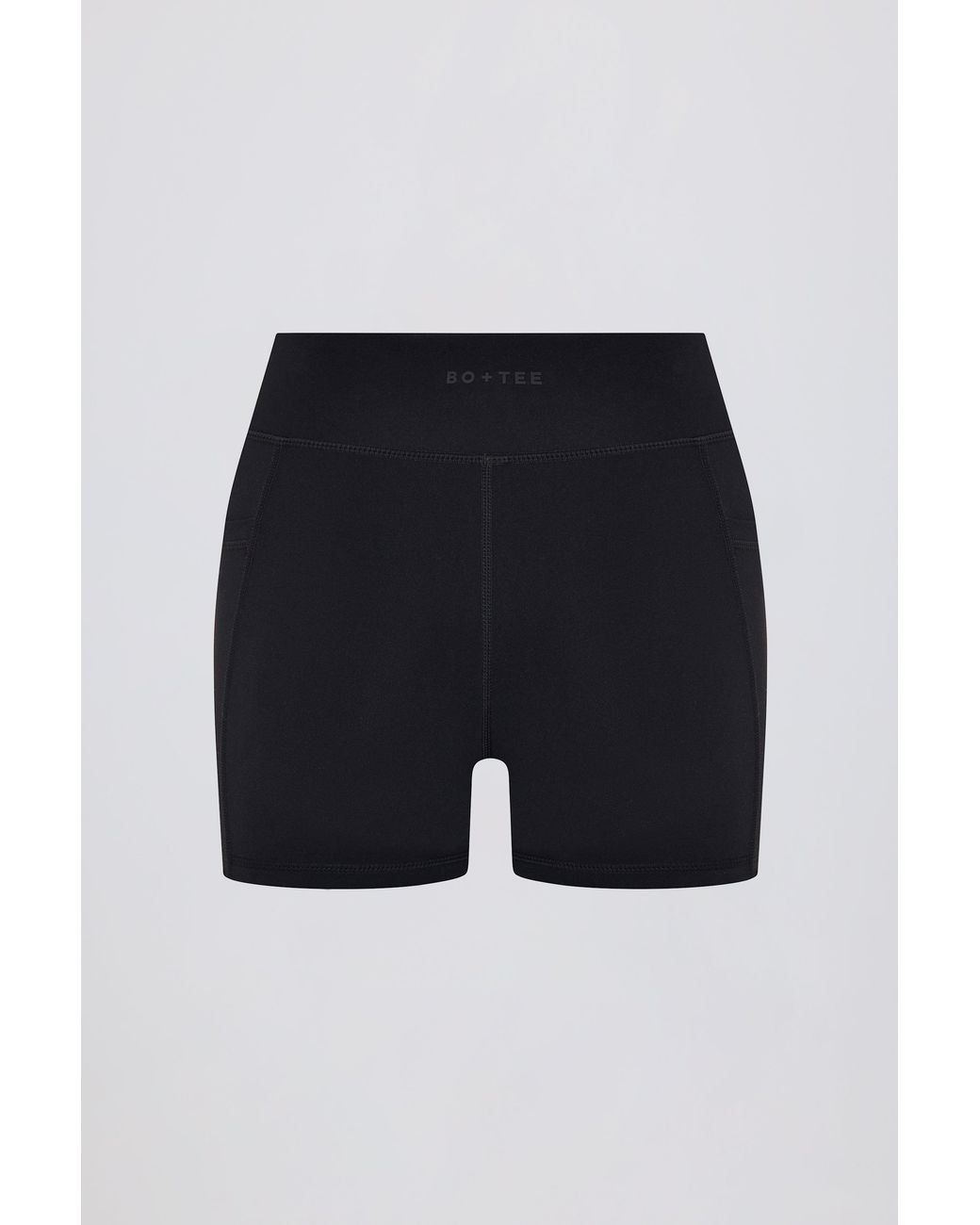 BO+TEE Black Soft Active V-Waist Pocket Mini Shorts