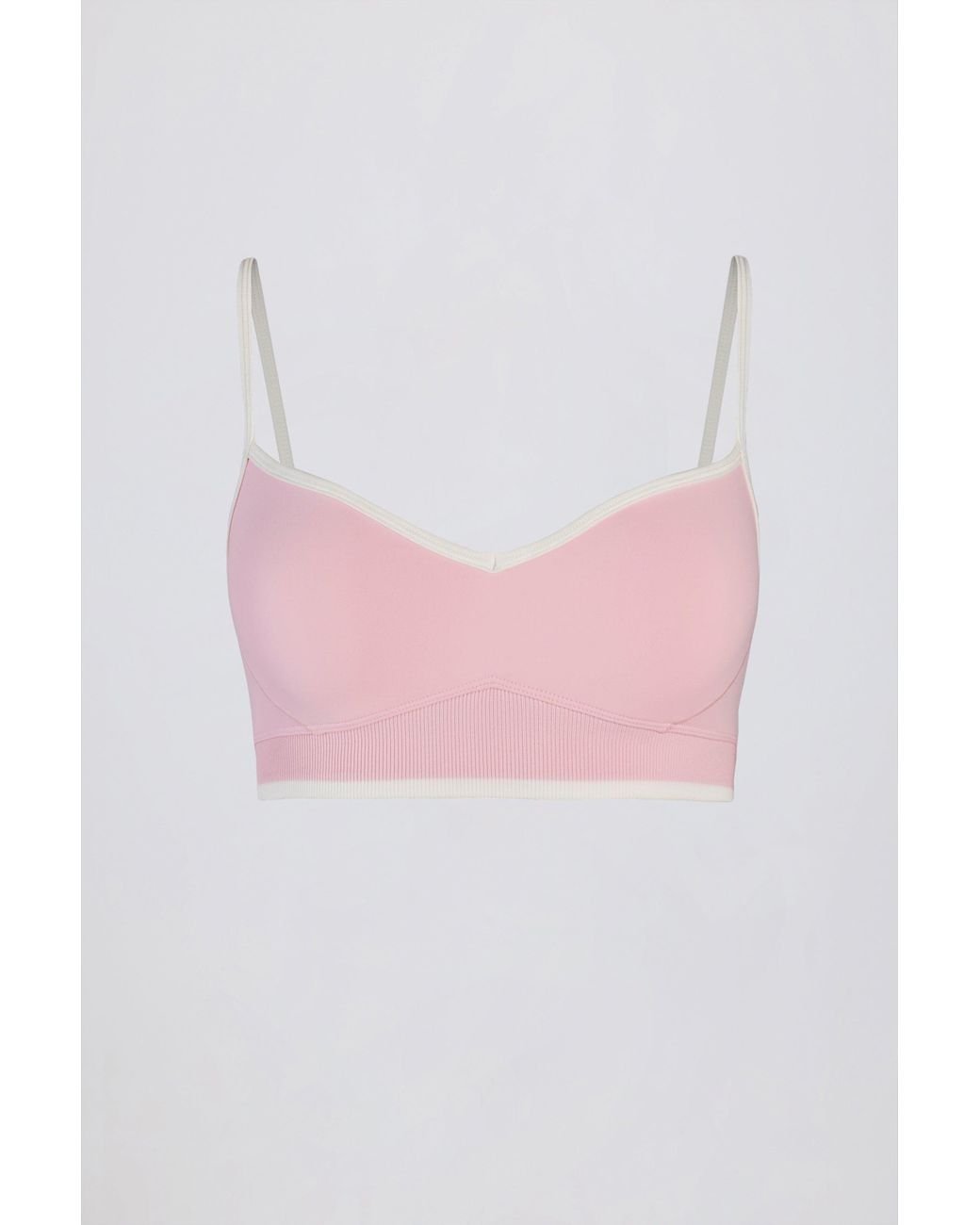 BO+TEE Pink Soft Active Sweetheart-Neck Contrast Sports Bra