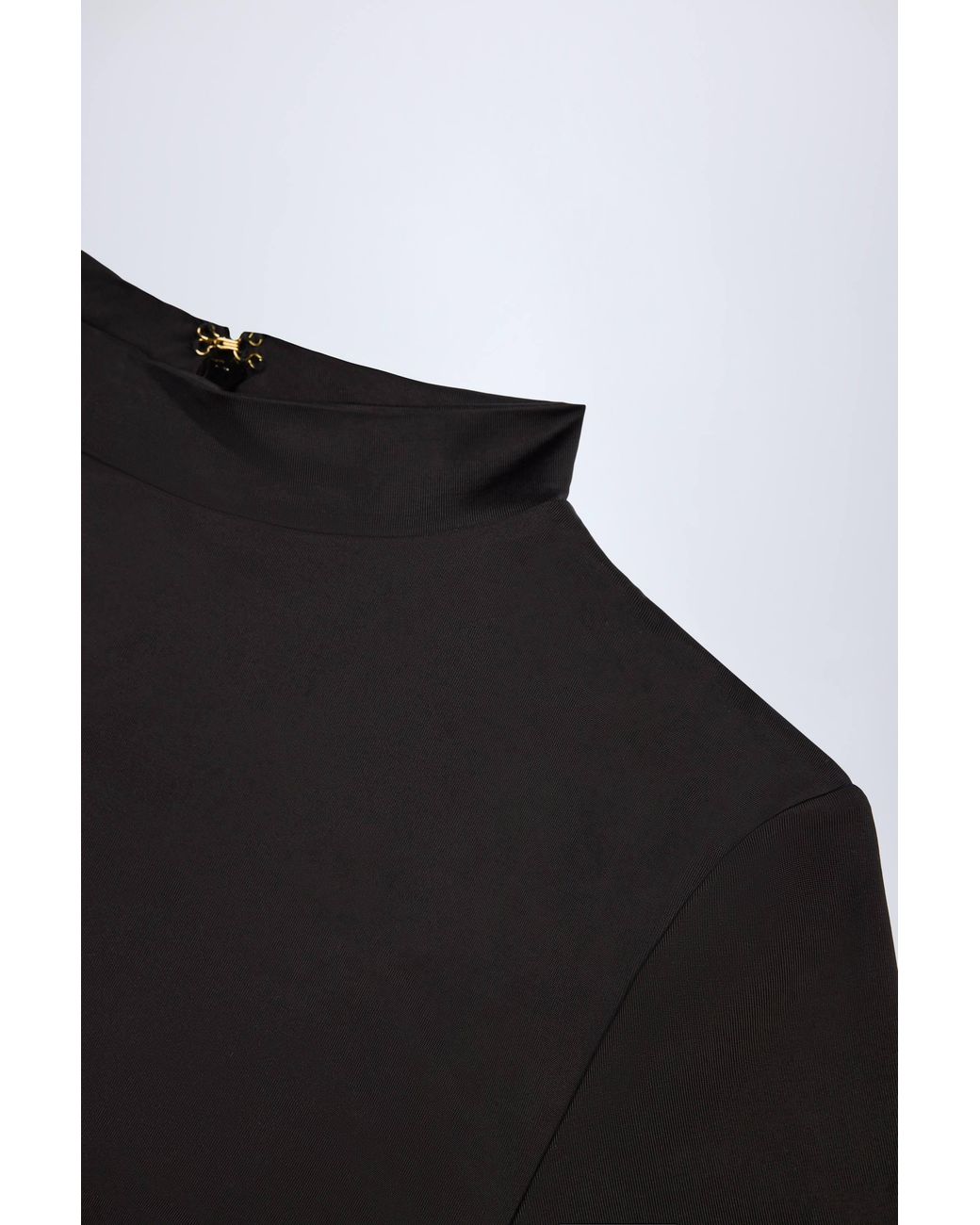 Oh Polly Black Slinky Jersey Long-Sleeve Playsuit