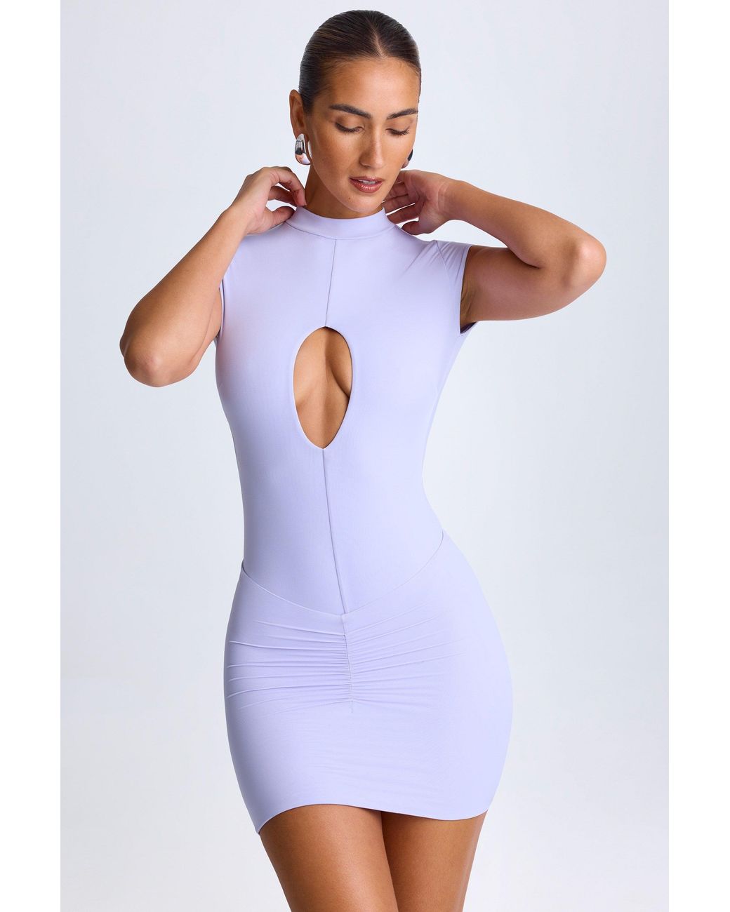 Oh Polly Purple Ruched Mini Skirt