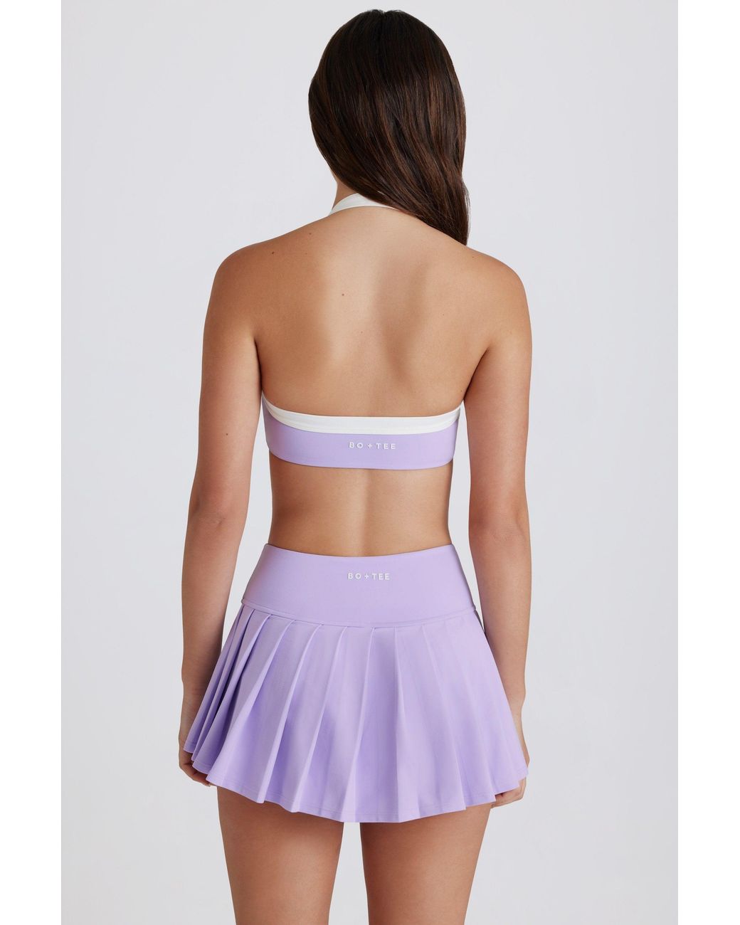 BO+TEE Purple Soft Active Low-Rise Pleated Tennis Skort