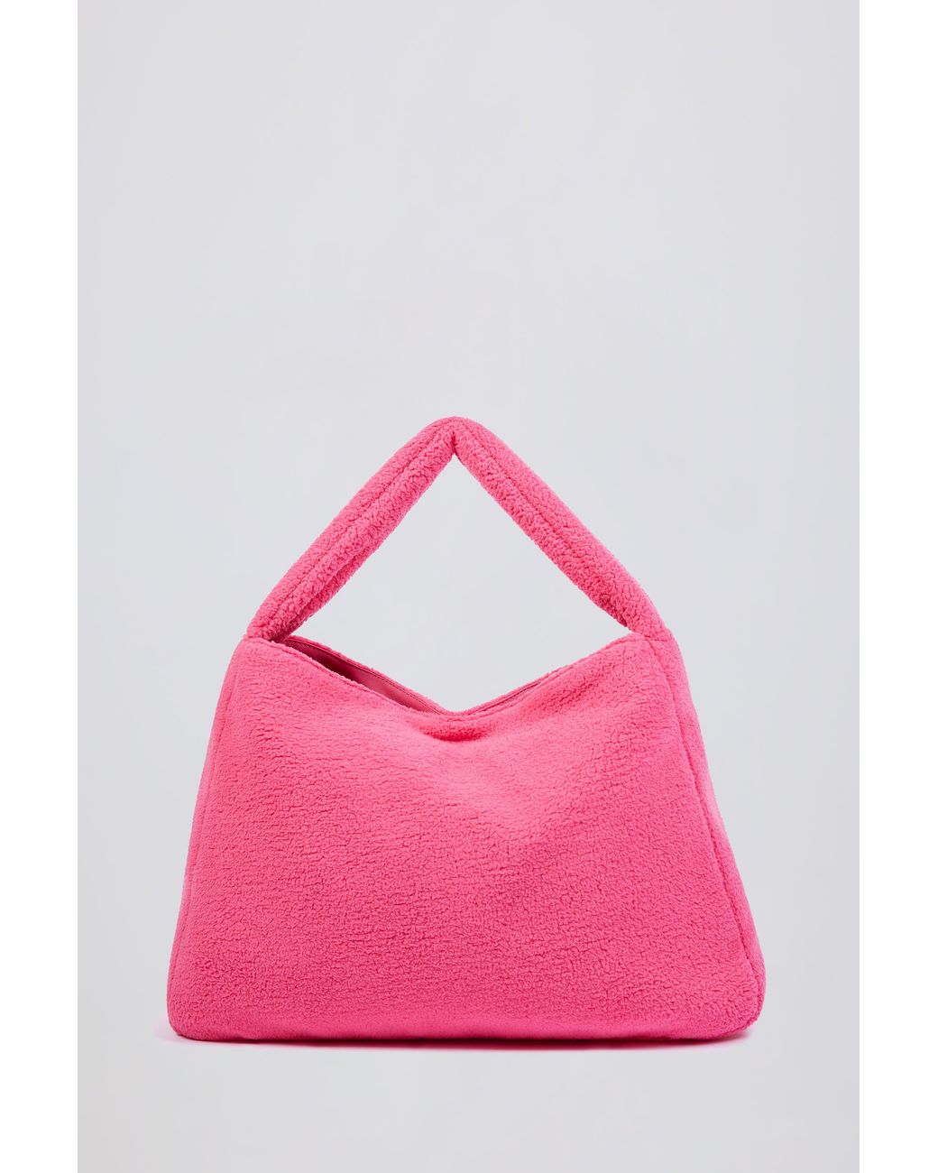 BO+TEE Pink Oversized Fleece Tote Bag