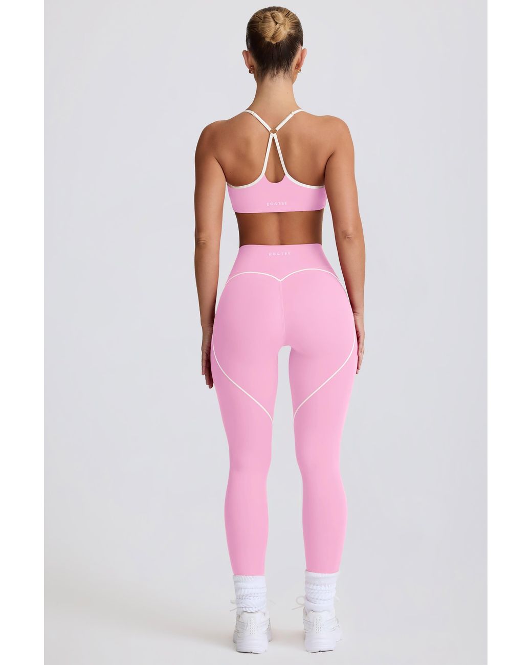 BO+TEE Pink Soft Active Mid-Rise Leggings