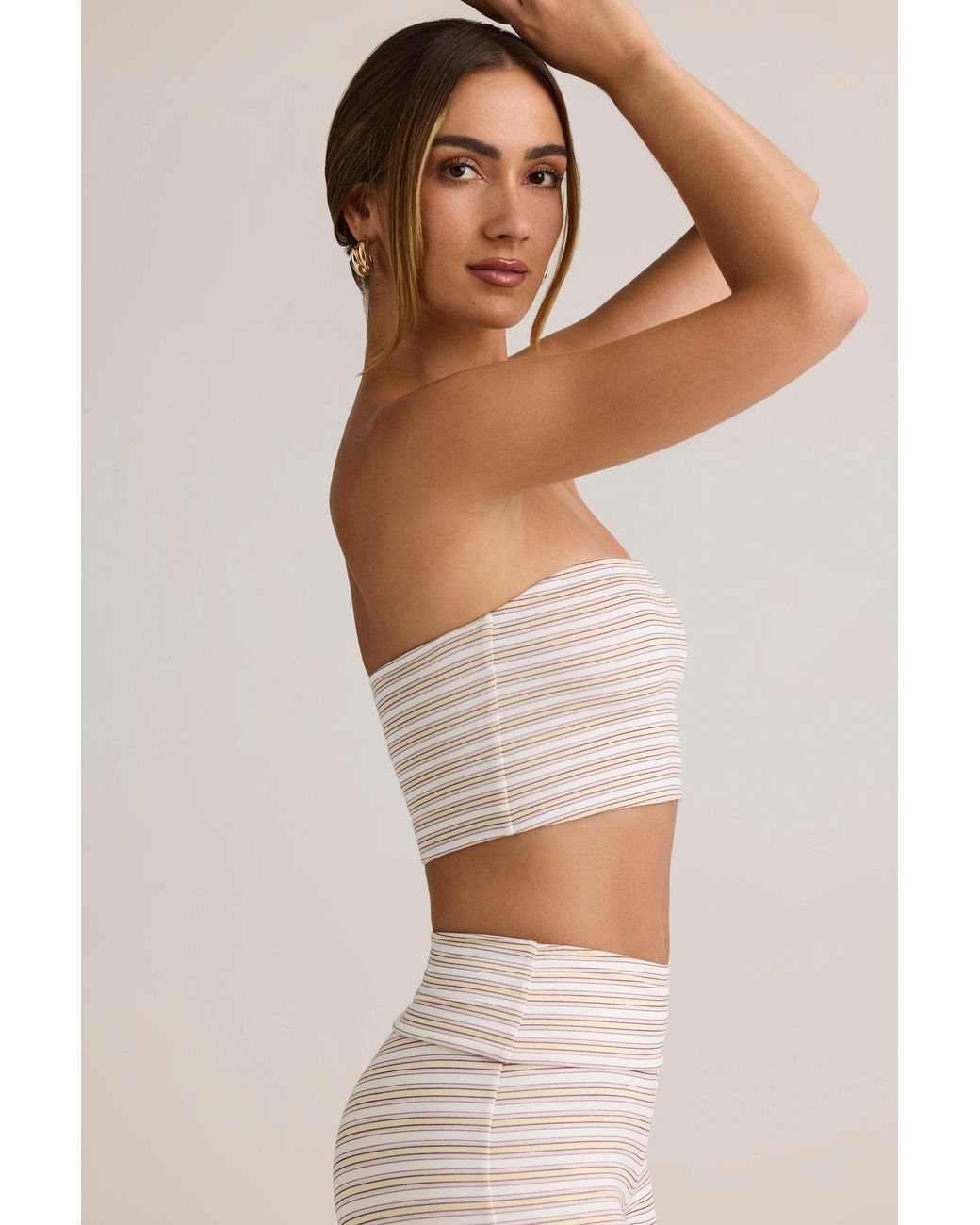 Oh Polly Pink Modal Strapless Crop Top