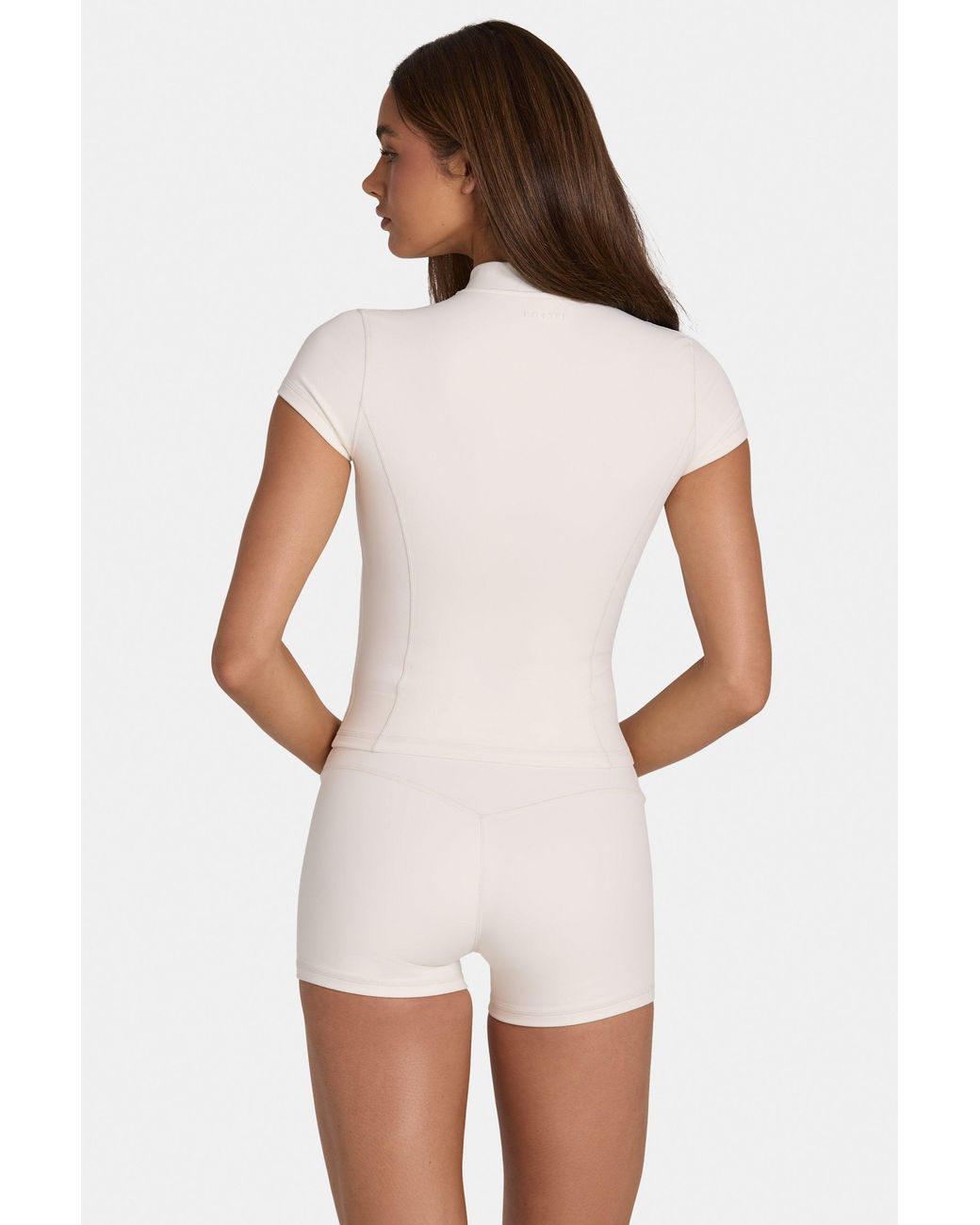 BO+TEE White Soft Active Zip-Up Top