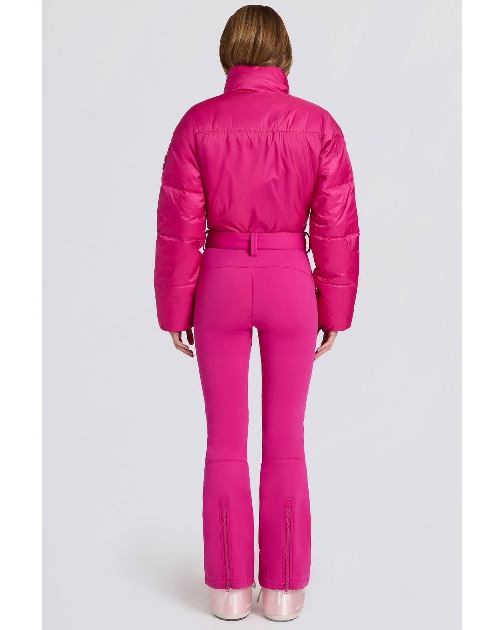 BO+TEE Pink Waterproof Padded Belted Ski Suit