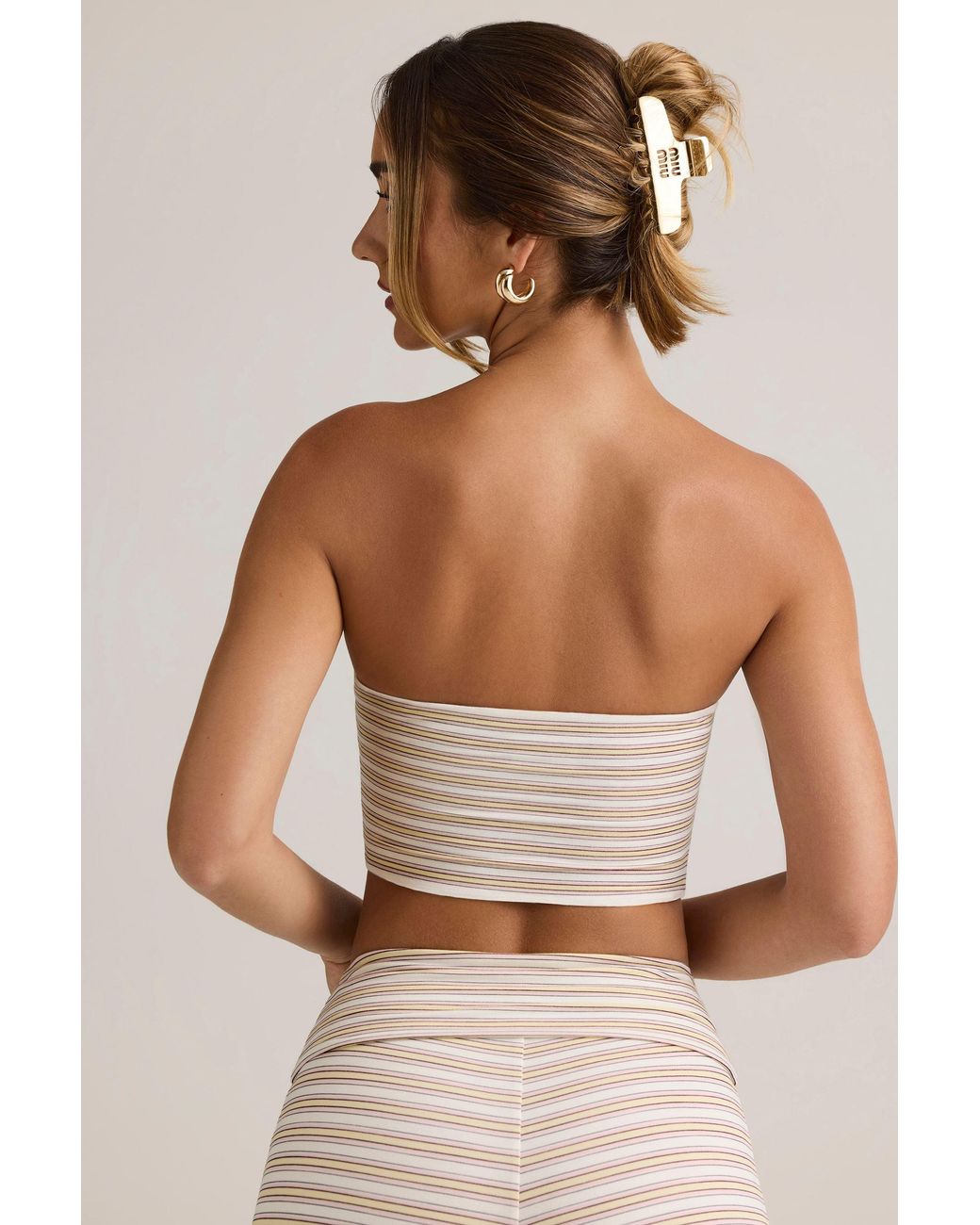 Oh Polly Pink Modal Strapless Crop Top