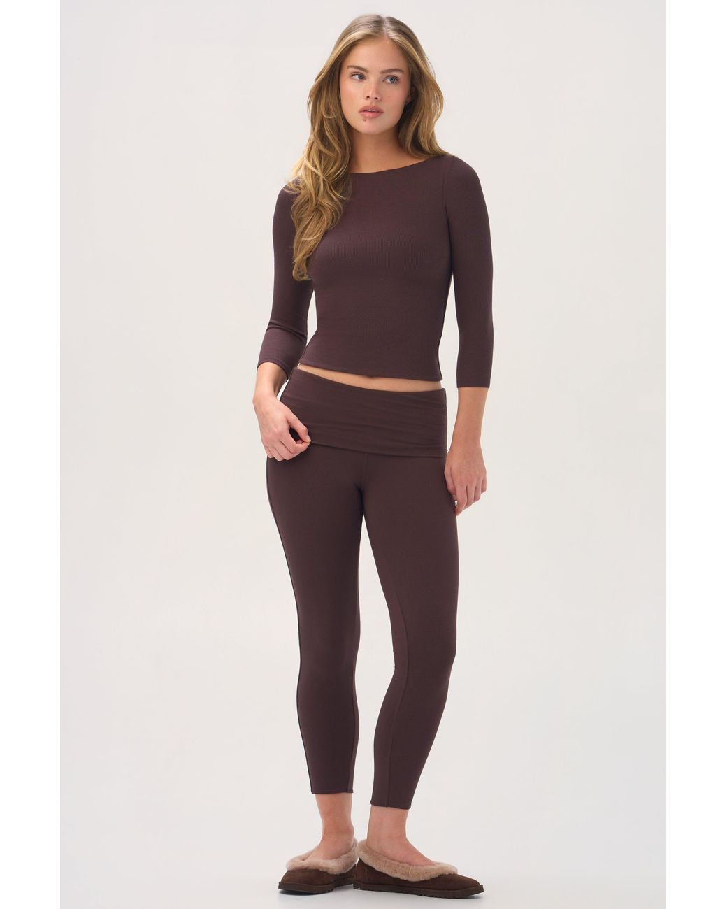 BO+TEE Brown Buttercloud 7/8 Leggings