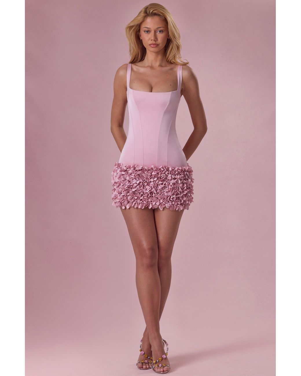 Oh Polly Pink Satin Mini Dress