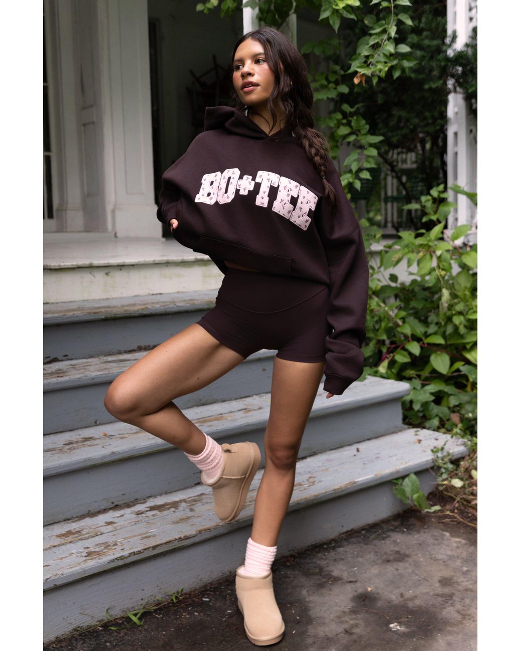 BO+TEE Red Oversized Applique Hoodie