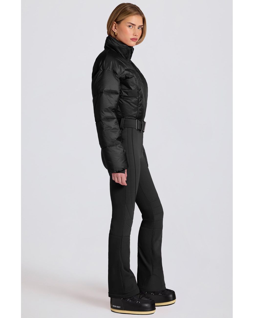 BO+TEE Black Waterproof Padded Belted Ski Suit