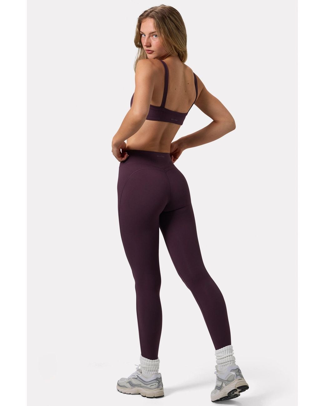 BO+TEE Purple Soft Active Ruched Leggings