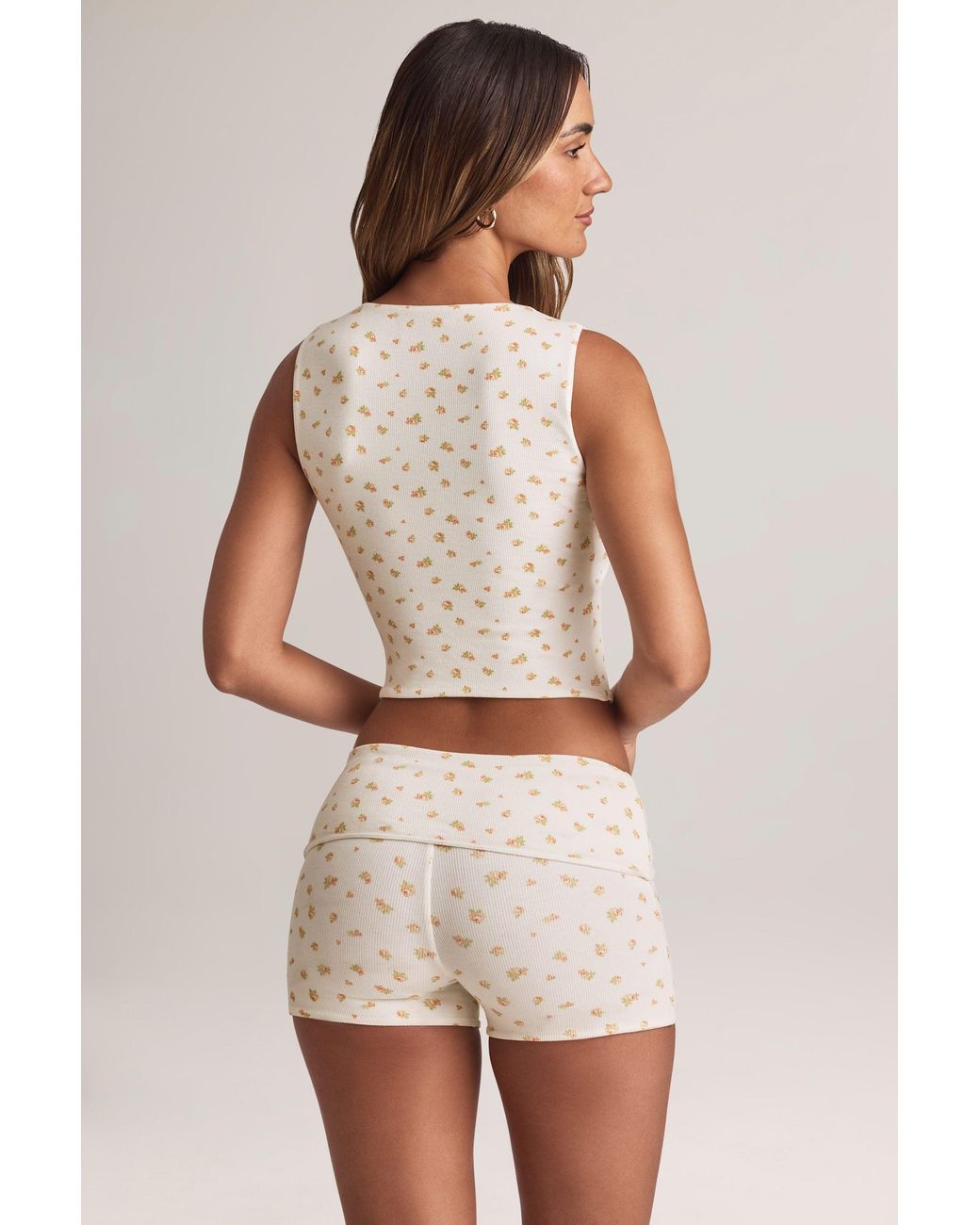 Oh Polly Multicolor Modal Foldover Mid-Rise Shorts