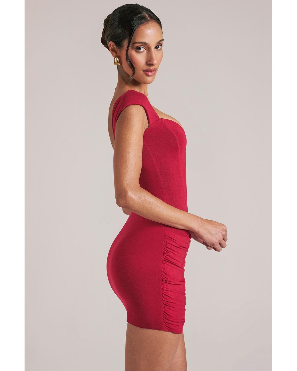 Oh Polly Red Sweetheart Neckline Mini Dress