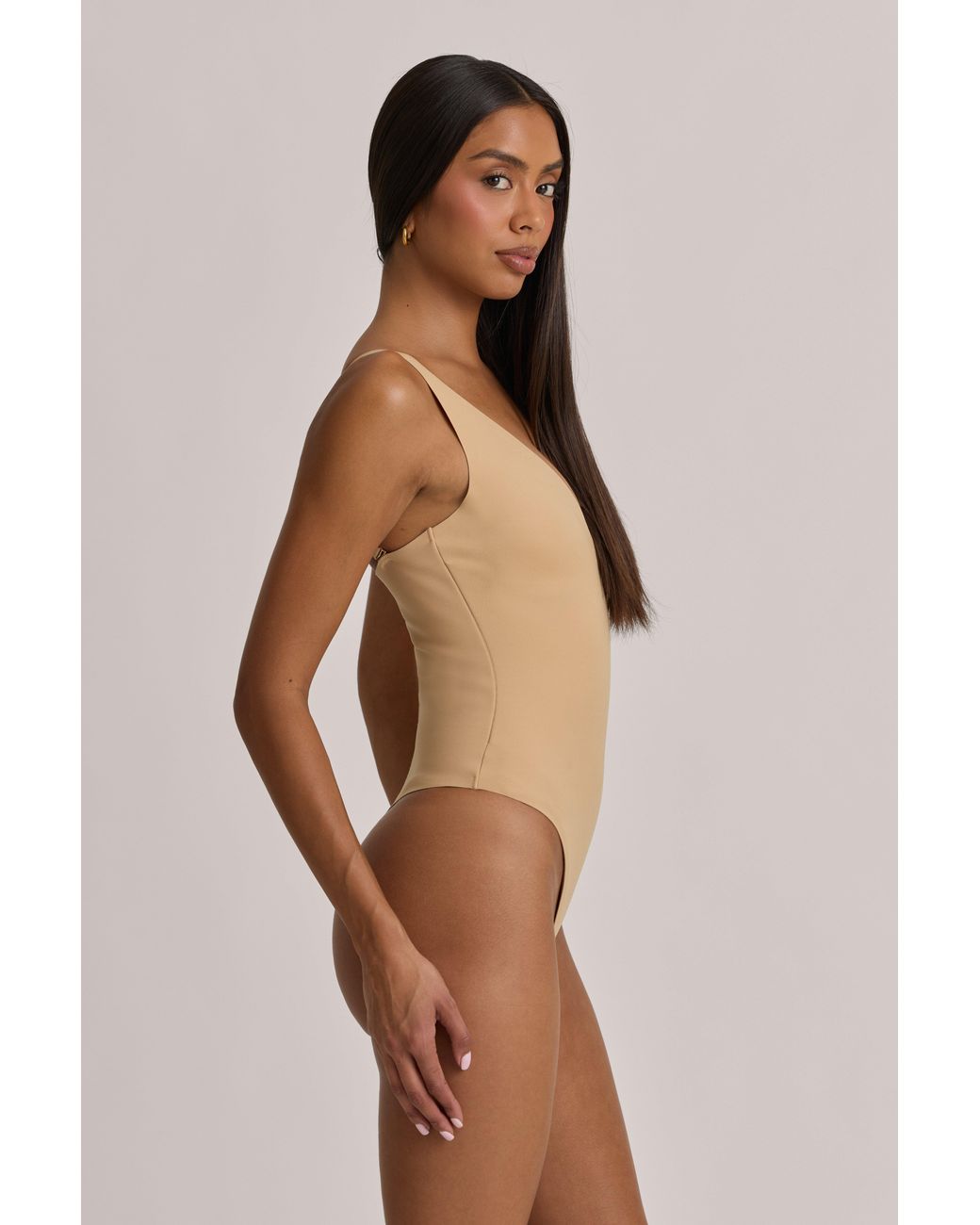 Oh Polly Pink V-Neck Thong Bodysuit
