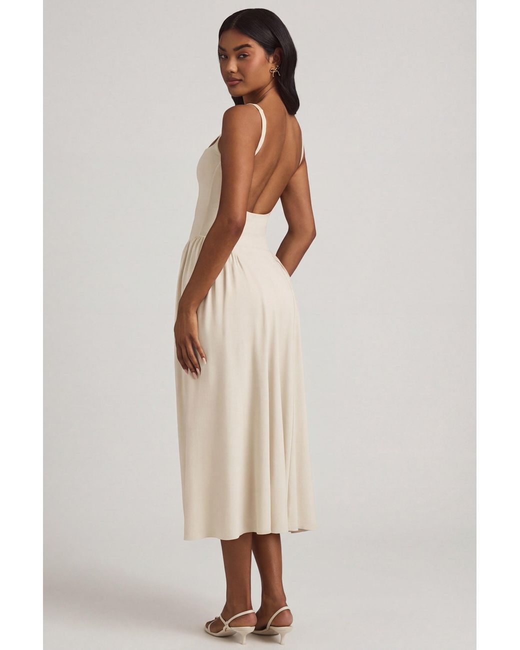 Oh Polly White Modal A-Line Midaxi Dress