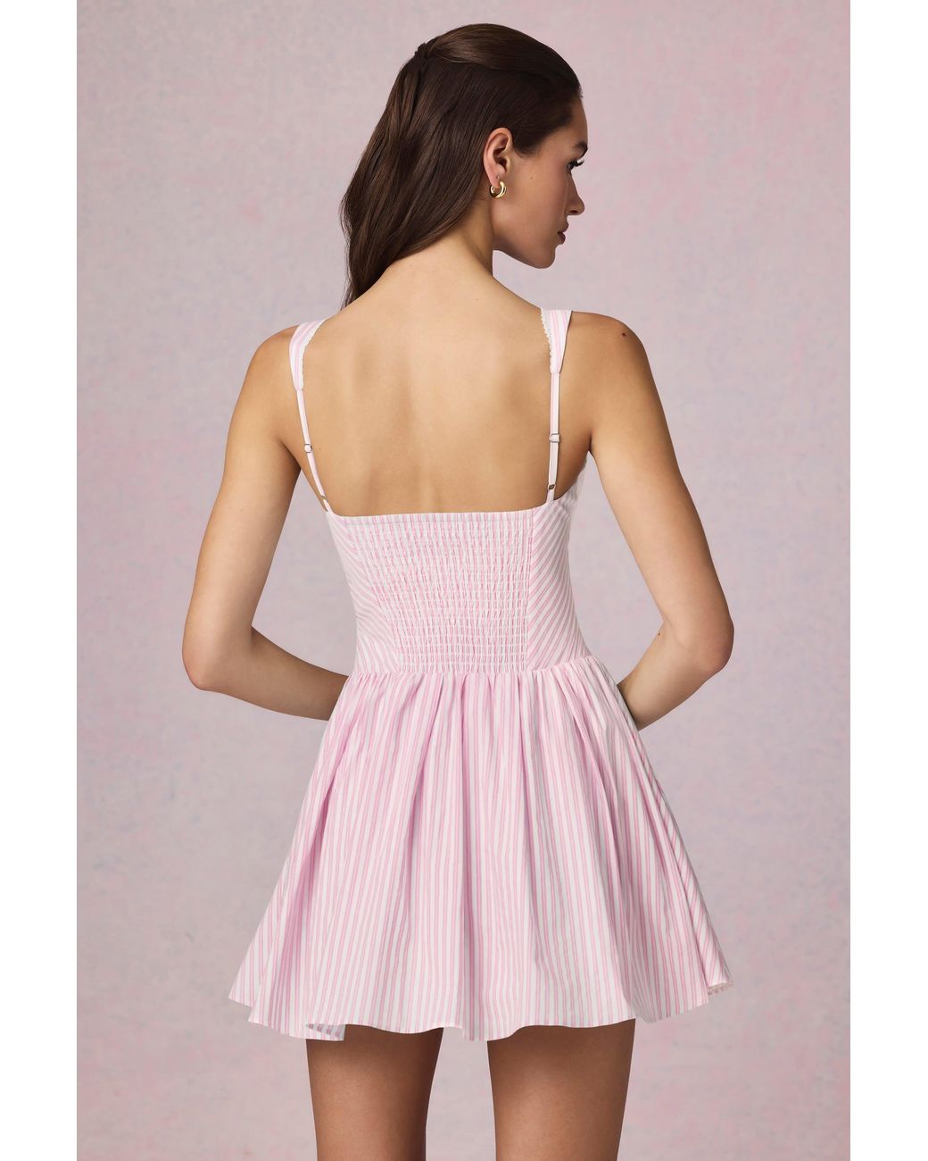 Oh Polly Pink Bow-Detail A-Line Mini Dress