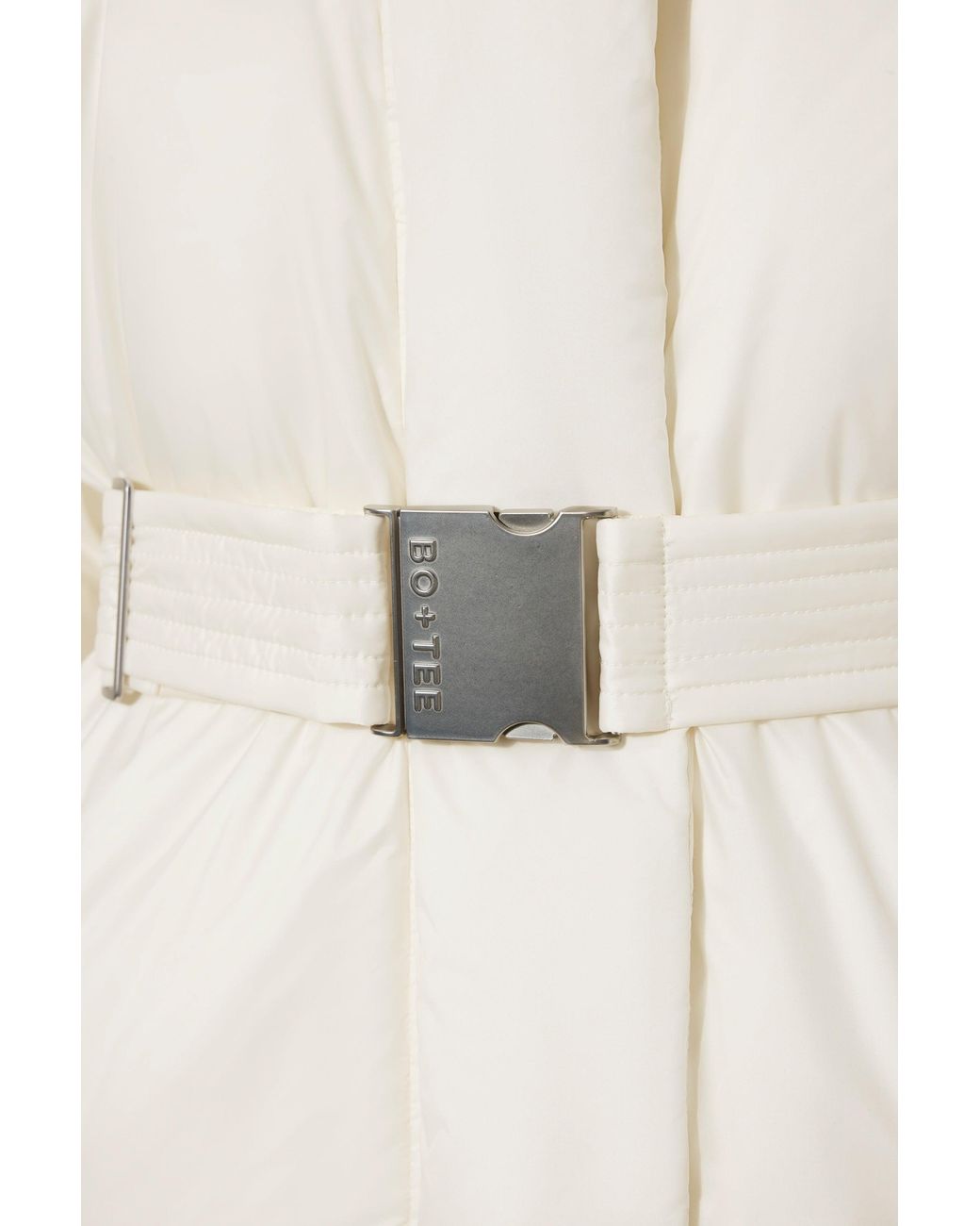 BO+TEE White Waterproof Belted Oversized Ski Jacket