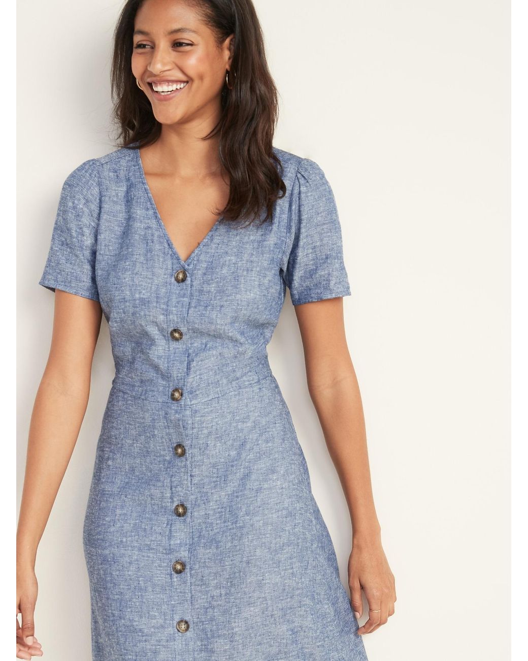old navy button dress