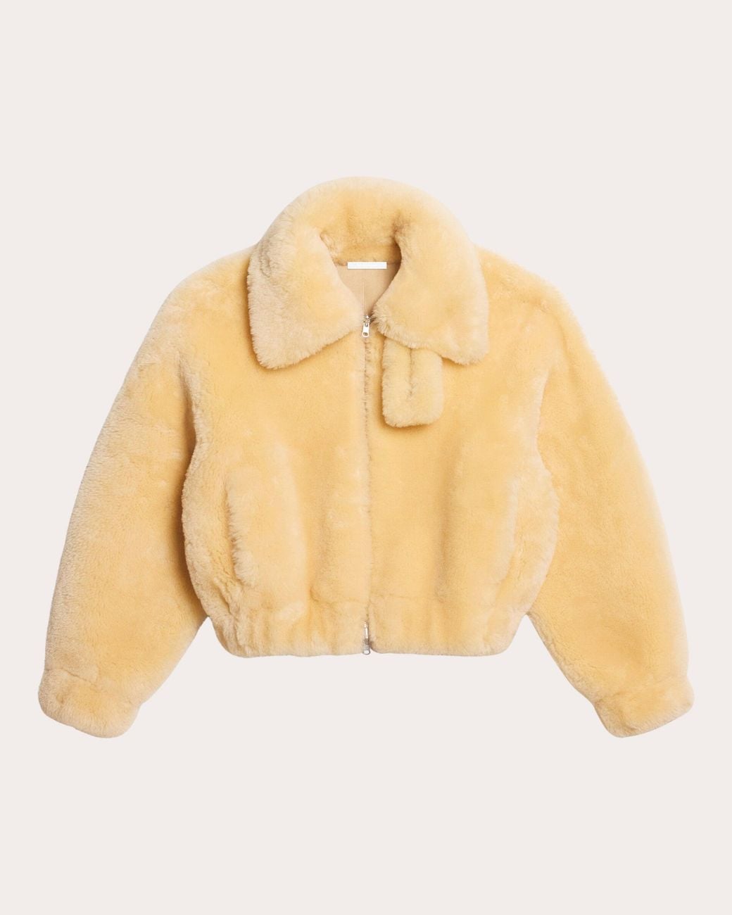 Helmut Lang Natural Shearling Bomber Jacket