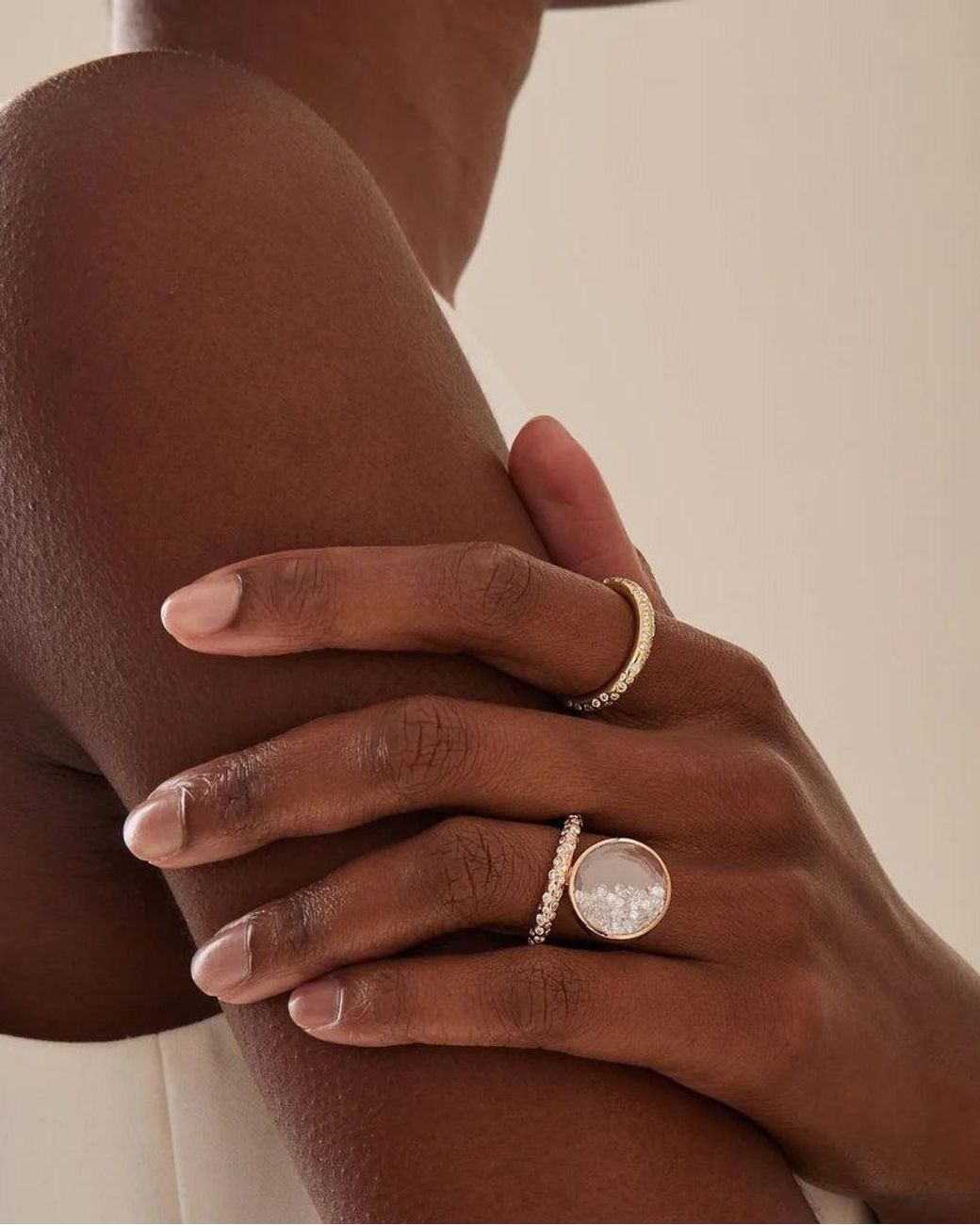 Moritz Glik Pink Diamond & 18K Rose Bambole Shaker Ring 18K