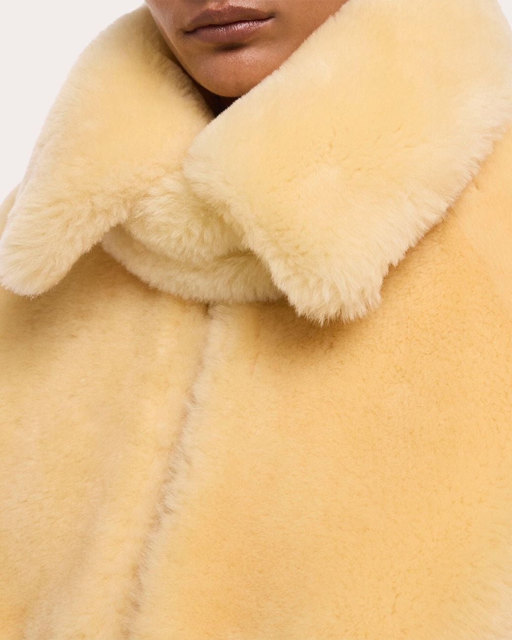 Helmut Lang Natural Shearling Bomber Jacket