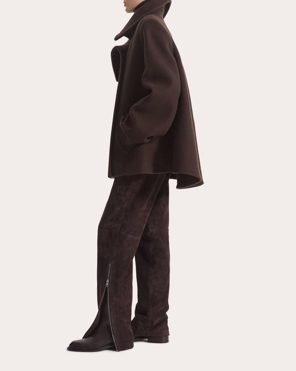 Co. Brown Wool Draped 'Sllar Swing 'Sat