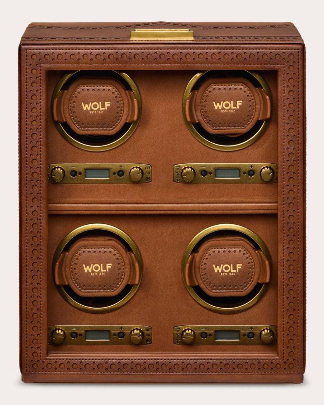 Wolf Brown Brogue 4-Piece Watch Winder