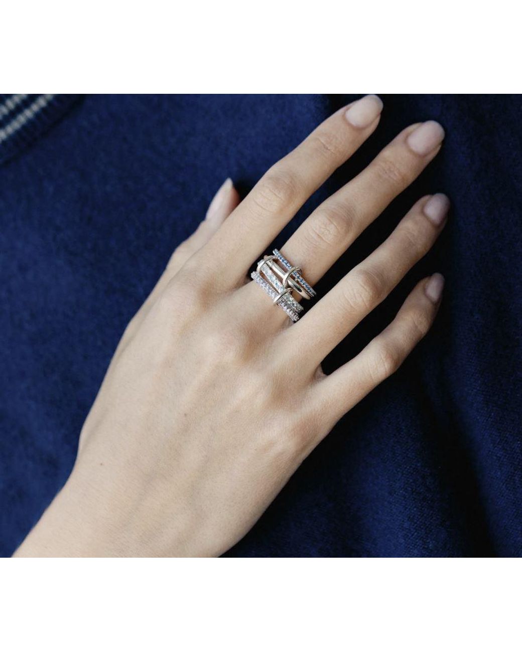 Spinelli Kilcollin Blue Aquamarine & Sapphire Iris Ring