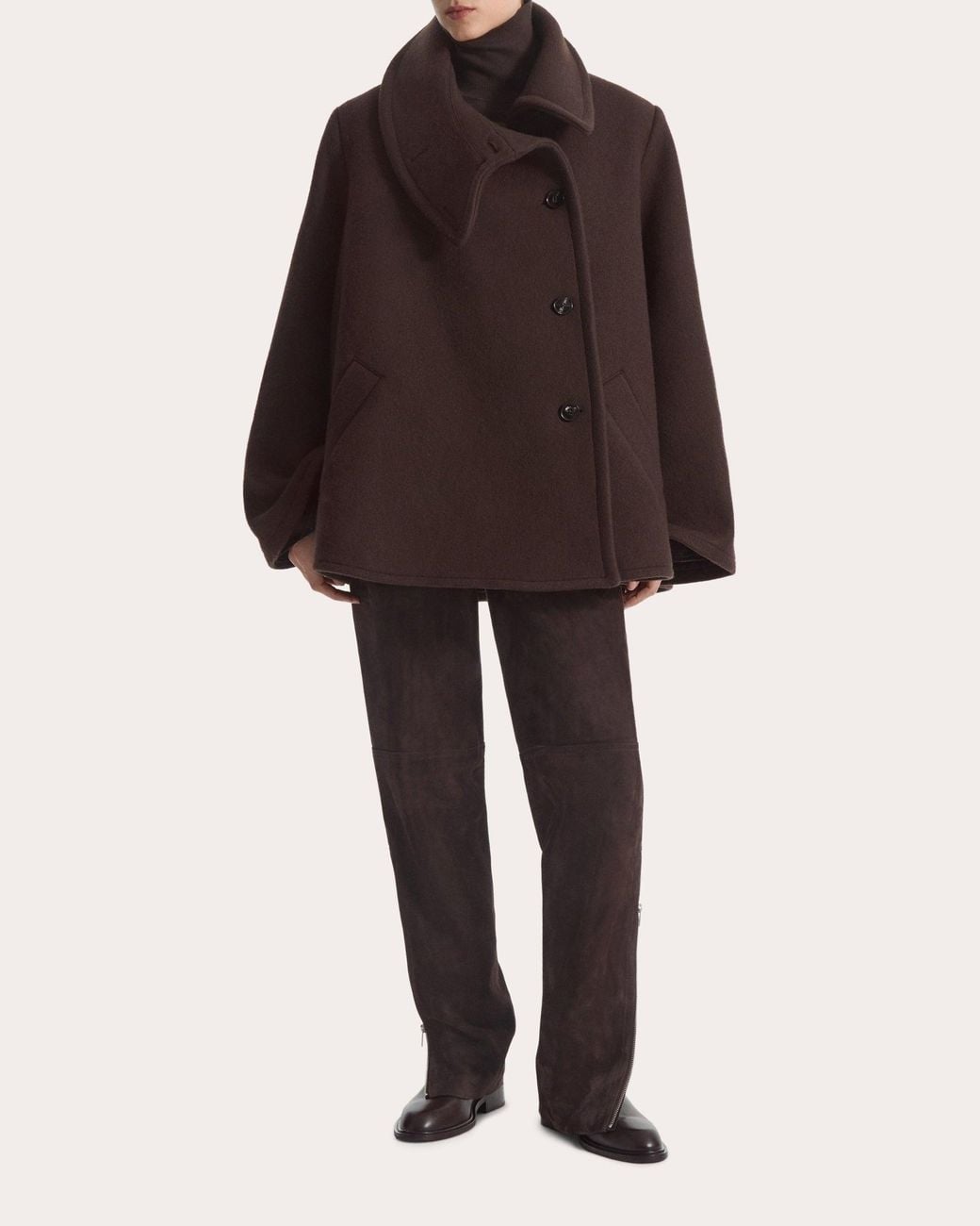 Co. Brown Wool Draped 'Sllar Swing 'Sat