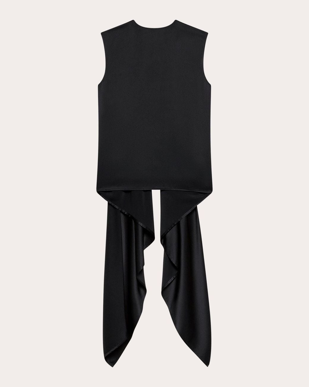 小物 HELMUT LANG black satin tie Helmut Lang Silk Satin Reversible Scarf Drape Top in Black | Lyst