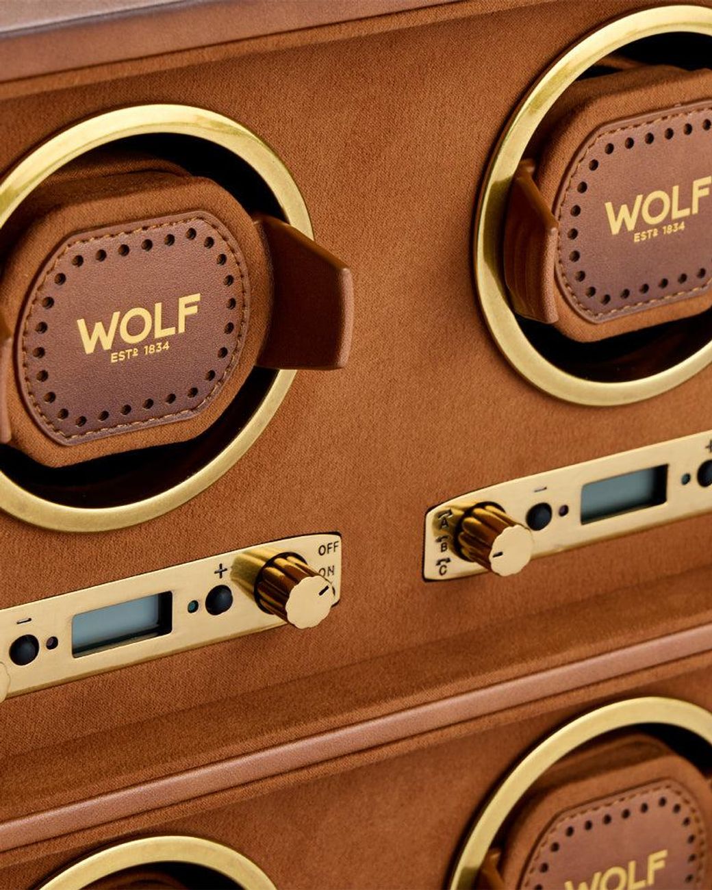 Wolf Brown Brogue 4-Piece Watch Winder