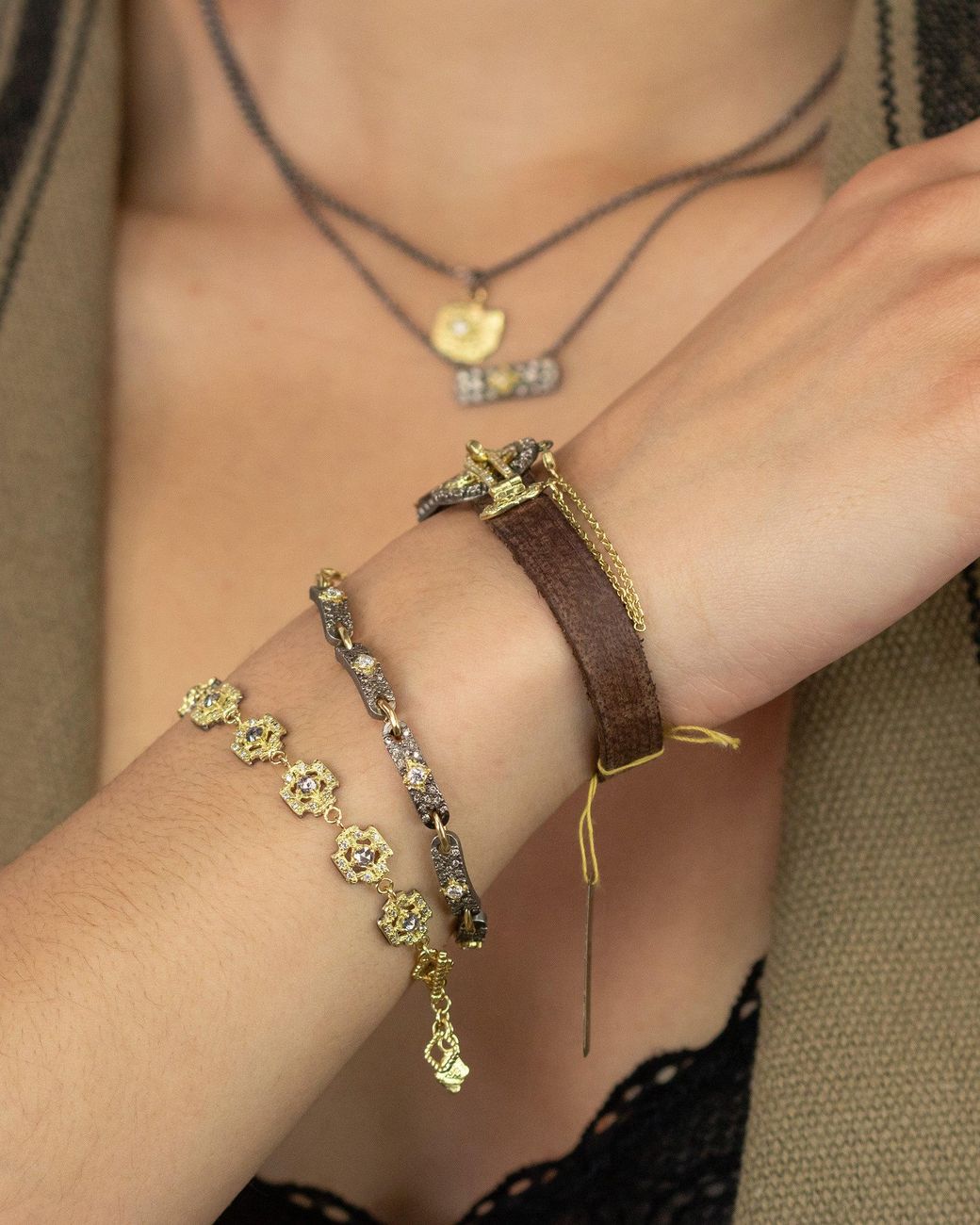 Armenta Natural Diamond & 18K Two-Tone Bracelet