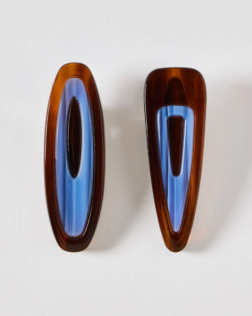 Oliver Bonas Blue Bobbi & Brown Resin Hair Clips Set Of Two